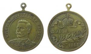 Wilhelm II. (1888-1918)- auf seinen Regierungsantritt / Mehrzeiler - 1888 - tragbare Medaille  ss
