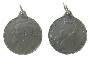 Leipzig - zur Erinnerung an das 12. Deutsche Turnfest - 1913 - tragbare Medaille  ss+