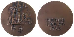 Norwegen - auf die 1100 Jahrfeier Norwegens - 1972 - Medaille  stgl