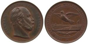 Wilhelm I. (1861-1888) - für Verdienste um das Militär-Brieftaubenwesen - o.J. - Medaille  vz