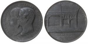 Napoleon III. (1852 - 1870) und Eugenie - auf Industriepalast - 1855 o.J. - Medaille  ss