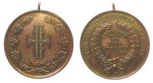 Weisenau Turnverein - auf das 50jährige Jubiläum - 1896 - tragbare Bronzemedaille  ss+