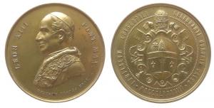 Leo XIII (1878-1903) - auf sein 50. Bischofsjubiläum - 1893 - Medaille  vz