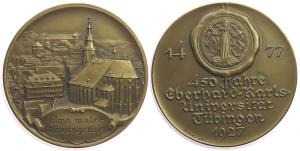 Tübingen - 450 Jahre Eberhard Karls Universität - 1927 - Medaille  vz+