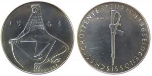 Zürich - auf das eidgenössische Schützenfest - 1963 - Medaille  vz