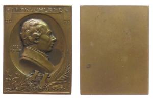Uhland Ludwig (1787-1862) - o.J. - Plakette  vz