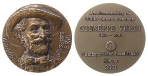 Verdi Guiseppe (Komponist) - zum 100. Todestag und der Ausstellung in Speyer - 2001 - Medaille  gußfrisch