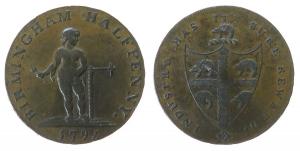 Birmingham - Warwickshire - 1793 - Half Penny Token  ss