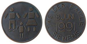 Siemens - Tag der Familie - 1991 - Medaille  vz