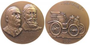 Renault Gebrüder - französische Automobilhersteller - 1977 - Medaille  vz-stgl