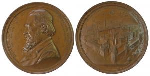 Essenwein August Ottmar Geheimrat (1831-1892) - auf seinen Tod - 1892 - Medaille  vz