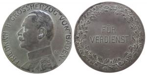 Friedrich II. (1907-1918) Baden - für Verdienst - o.J. - Verdienstmedaille  ss