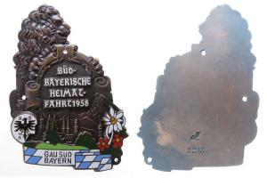 Bayern Gau Süd - auf die Südbayerische Heimatfahrt - 1958 - Kühlerplakette  vz+