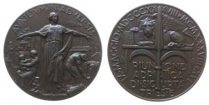 Triest - auf das 100jährige Bestehen der Triestiner Versicherungsgesellschaft - 1938 - Medaille  vz-stgl