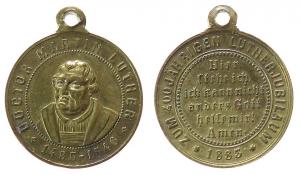 Luther Martin (1483-1546) - auf das 400 j?hrige Lutherjubil?um - 1883 - tragbare Medaille  ss-vz
