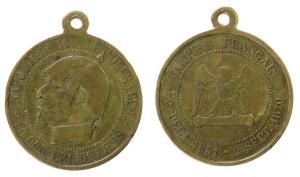 Napoleon III (1852-1870) - satyrische Medaille - 1870 - tragbare Medaille  fast ss