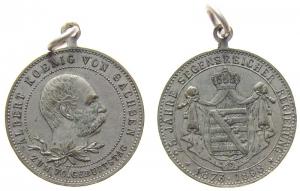 Albert (1873-1902) Sachsen - 1898 - tragbare Medaille  ss
