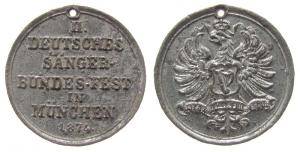 II. Sängerbundfest in München - 1874 - Medaille  ss