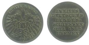 Bremen - auf das zweite Deutsche Bundesschießen - 1865 - Comité-Marke  vz