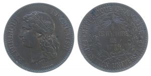 Paris Weltausstellung - 100 Jahre Weltausstellung in Paris - 1889 - Medaille  vz