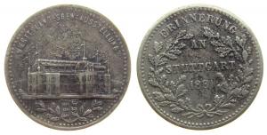 Stuttgart - auf die Landes-Gewerbeausstellung - 1881 - Medaille  fast ss