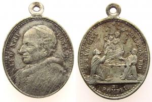 Leo XIII (1878-1903) - Heilige Jungfrau Maria - o.J. - tragbare Medaille  ss+