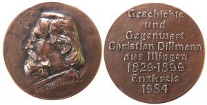 Dillmann Christian (1829-1899) - deutscher Pädagoge und Schulreformer - 1984 - Medaille  vz-stgl