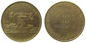 Paris - auf den Besuch der Münzmesse - 1955 - Medaille  vz