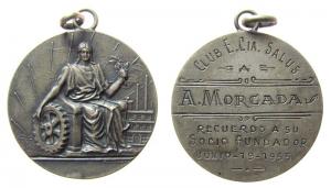 Club E.Cia Salus A. Morgada - auf die Gründer des Clubs - 1955 - Medaille  ss-vz
