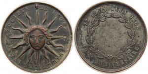 Loge Gesellschaft der Incas - auf das 40jährige Bestehen - 1866 - Medaille  ss