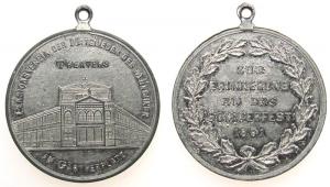 München - Sommerfest des Pensionsvereins - 1891 - tragbare Medaille  vz