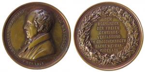 Watzdorf Christian Bernhard von (1804-1870) - auf seine 25-jährige Tätigkeit als leitender Staatsminister - 1868 - Medaille  vz