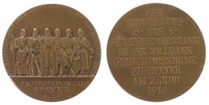 Speyer (Stadt) - auf die Enthüllung der Fürstenstandbilder - 1914 - Medaille  vz