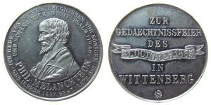 Melanchthon Philipp (1497-1560) auf die Einweihung des Melanchthon-Denkmals in Wittenberg - 1865 - Medaille  vz