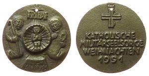 Katholische Militärseelsorge - Weihnachten - 1991 - Medaille  vz