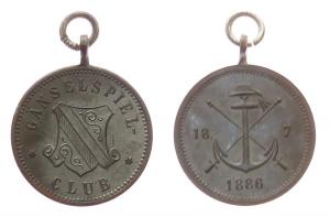 Strasbourg - Gänselspiel Club - 1886 - tragbare Medaille  vz