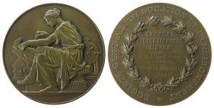 Amiens - Allgemeine Gesellschaft für Bildung und Unterricht - 1935 - Medaille  vz