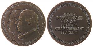 Neujahr - Carl Friedrich und Caroline Luise - 1967 - Medaille  vz-stgl