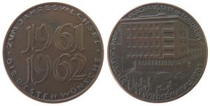 Jahreswechsel - Wiederaufbau - 1961 - Medaille  vz-stgl