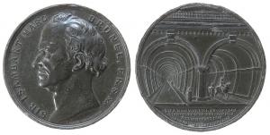 Brunel Isambart Marc Sir - auf die Fertigstellung des Thames Tunnels - 1843 - Medaille  ss+