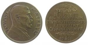 Masaryk Thomas Garrigue (1850-1937) - auf seinen 85. Geburtstag - 1935 - Medaille  vz-stgl