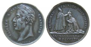 Charles X (1824-30) - auf seine Krönung - 1825 - Miniaturmedaille  vz