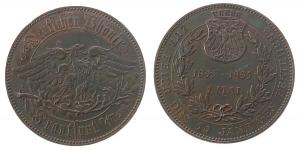 Frankfurt - auf das 50jährige Bestehen der Versicherungsgesellschaft Deutscher Phönix - 1895 - Medaille  vz