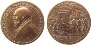 Gregor XIII. (1572-1585) - auf das heilige Jahr - o.J. - Medaille  schön