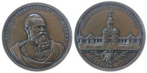 Nürnberg - auf die Bayrische Landesausstellung - 1896 - Medaille  vz