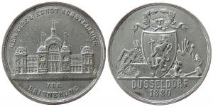 Düsseldorf - auf die Gewerbe- und Kunstausstellung - 1880 - Medaille  ss+