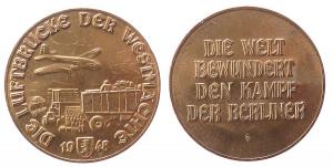 Berlin - auf die Luftbrücke von 1948 - o.J. - Medaille  vz