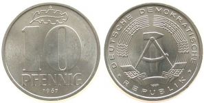 DDR - 1967 - 10 Pfennig  vz-stgl