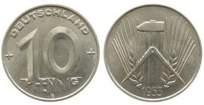 DDR - 1953 - 10 Pfennig  vz-stgl