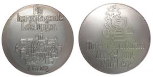 Nürnberg - auf die Hotel- und Gaststätten Ausstellung - o.J. - Medaille  vz-stgl